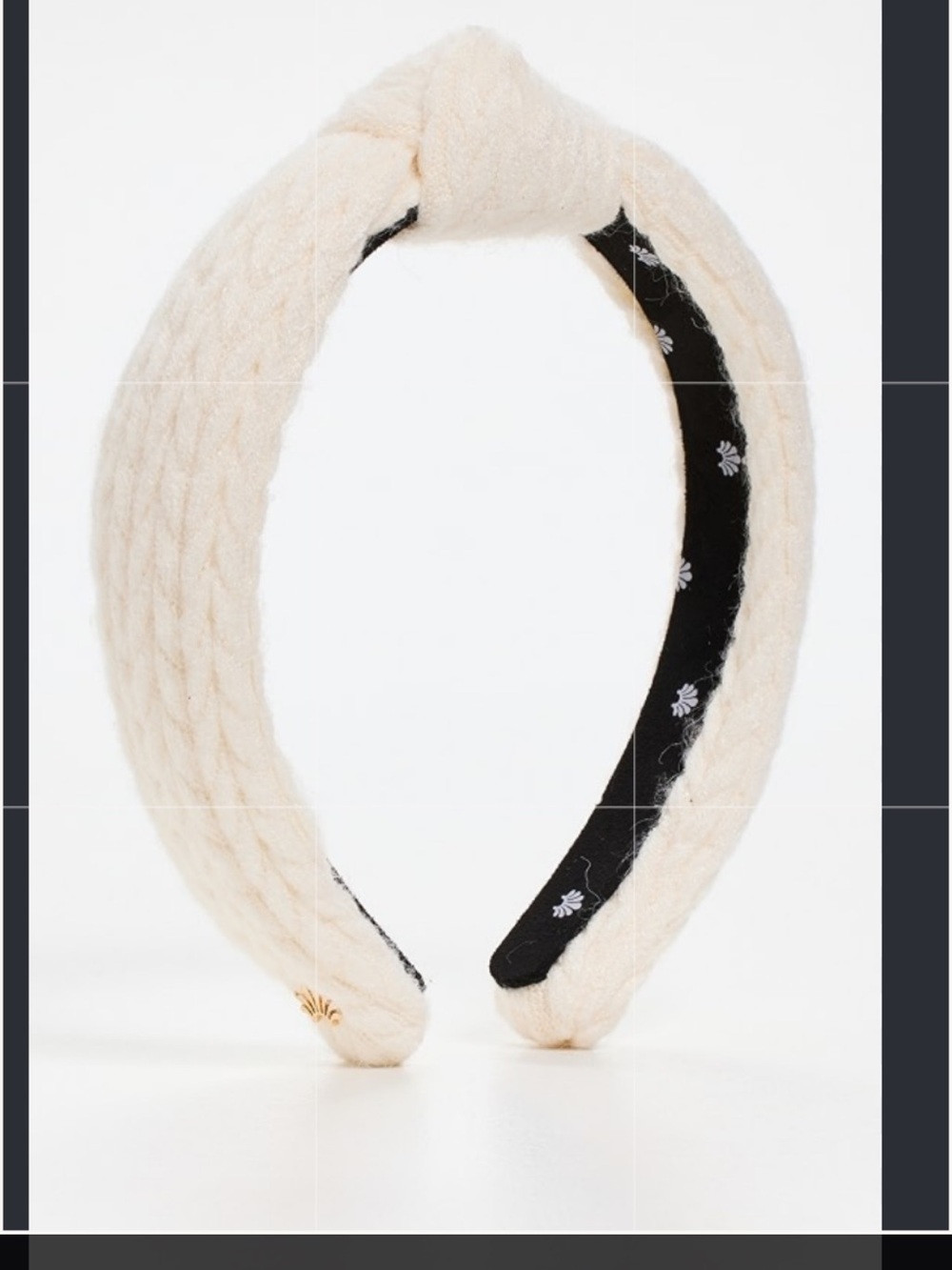 NWOT Lele Sadoughi Knotted Cable Knit Textured Padded Headband in Ivory